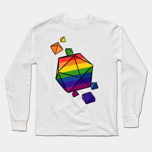 Pride Flag Dice Long Sleeve T-Shirt by Blizardstar